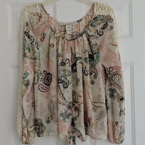 Macy's American Rag Top with Crocheted Arms